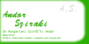 andor sziraki business card